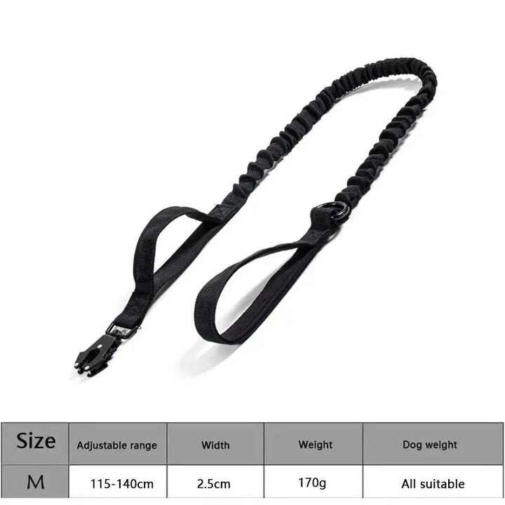Collar táctico ajustable para perros con cuerda de tracción DS