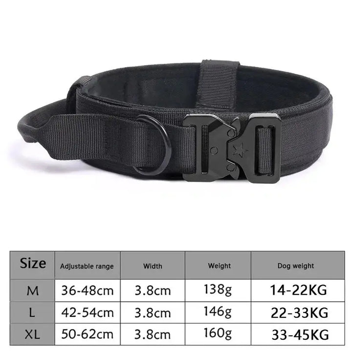 Collar táctico ajustable para perros con cuerda de tracción DS