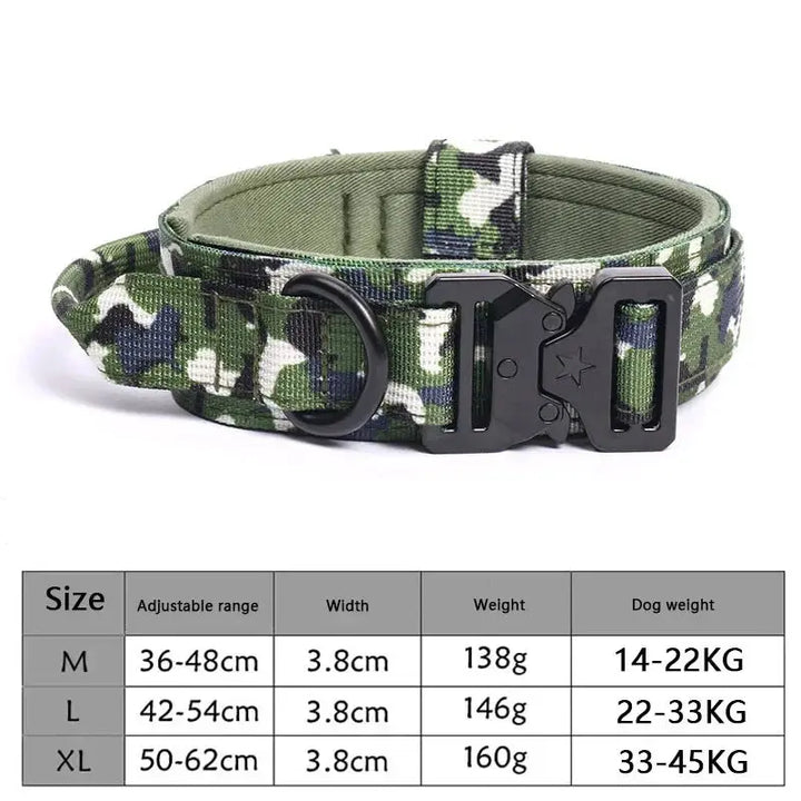 Collar táctico ajustable para perros con cuerda de tracción DS