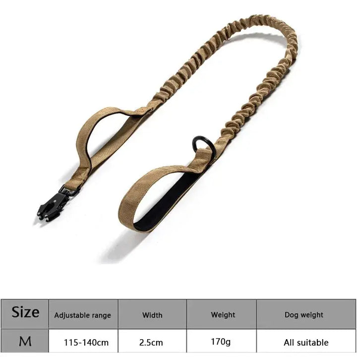 Collar táctico ajustable para perros con cuerda de tracción DS