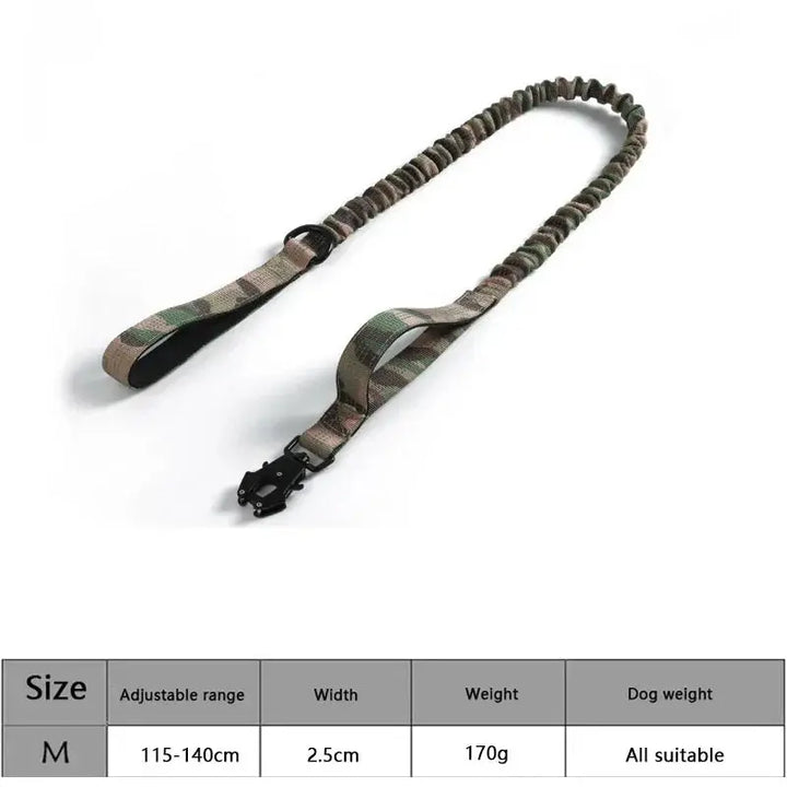 Collar táctico ajustable para perros con cuerda de tracción DS